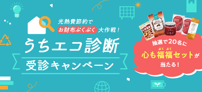 光熱費節約でお財布ぷくぷく大作戦！うちエコ診断WEB受診キャンペーン